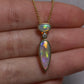 Two Stone Crystal Opal Pendant - 18K Yellow Gold