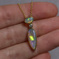 Two Stone Crystal Opal Pendant - 18K Yellow Gold