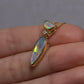 Two Stone Crystal Opal Pendant - 18K Yellow Gold