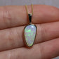 Freeform Crystal Opal Pendant - 9K Yellow Gold