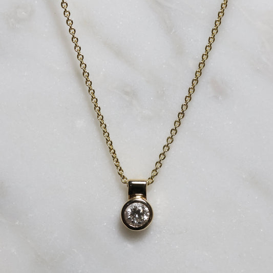 Lab Diamond Pendant - 9K Yellow Gold