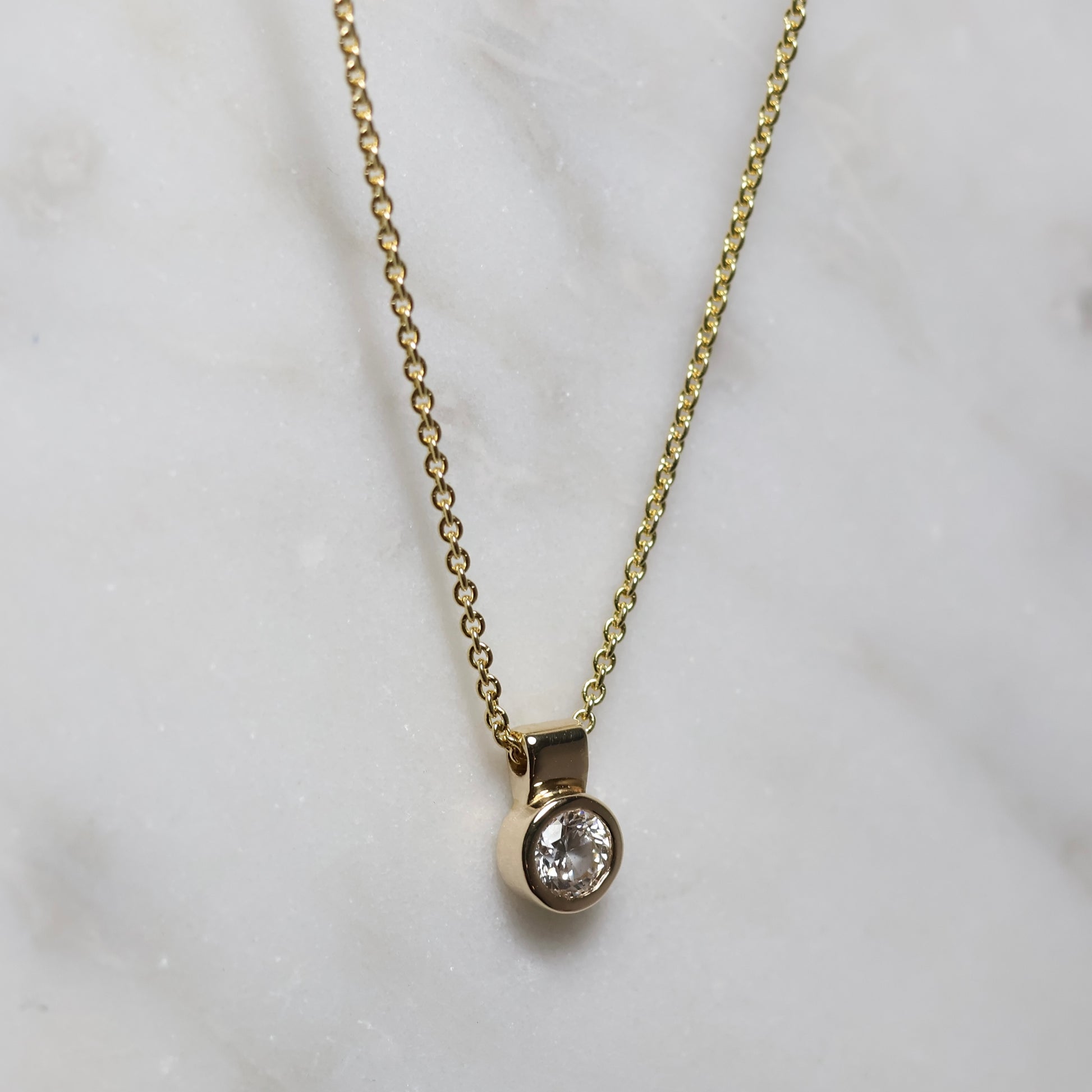 Lab Diamond Pendant - 9K Yellow Gold