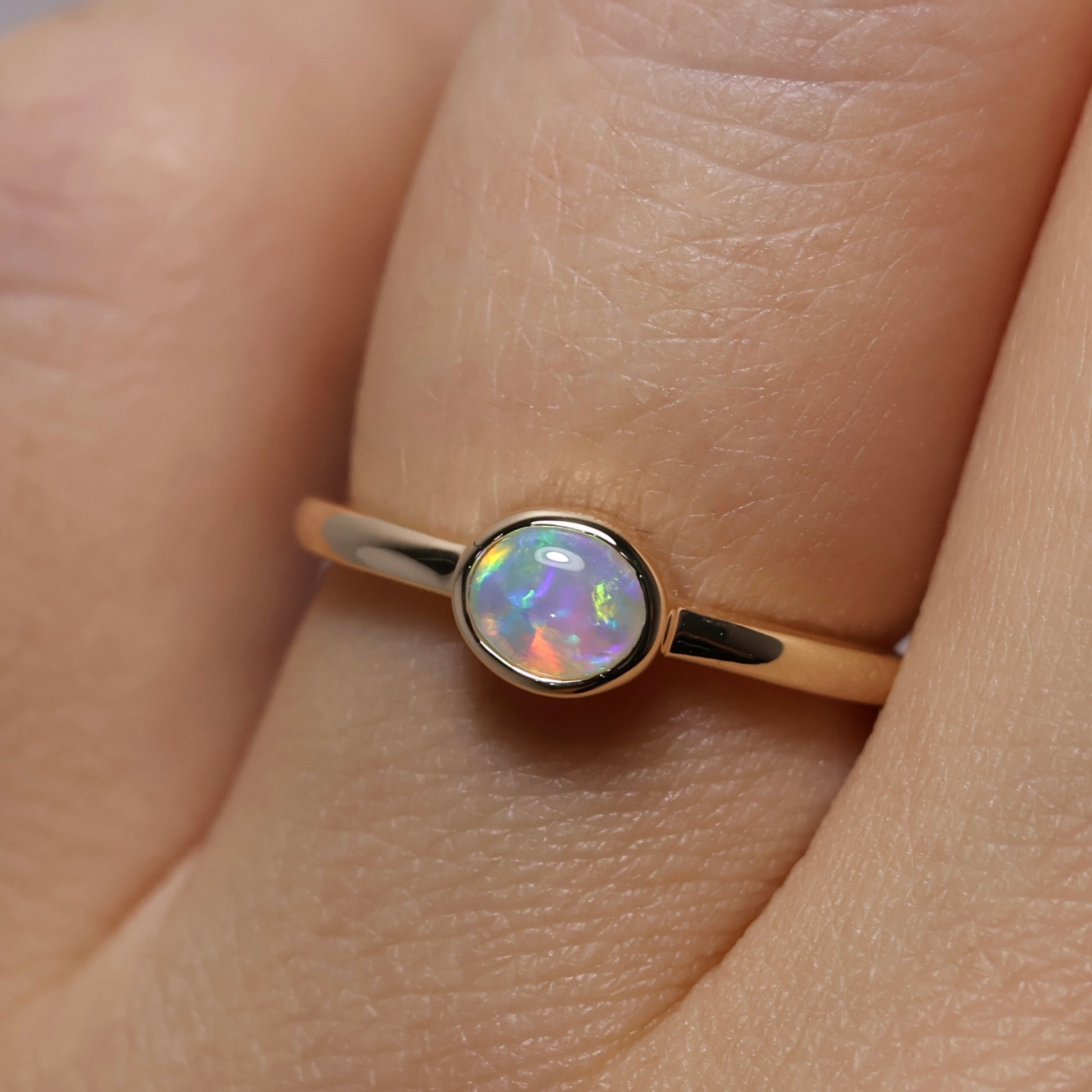 Crystal Opal Ring - 14K Yellow Gold