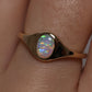 Crystal Opal Signet Ring - 9K Yellow Gold