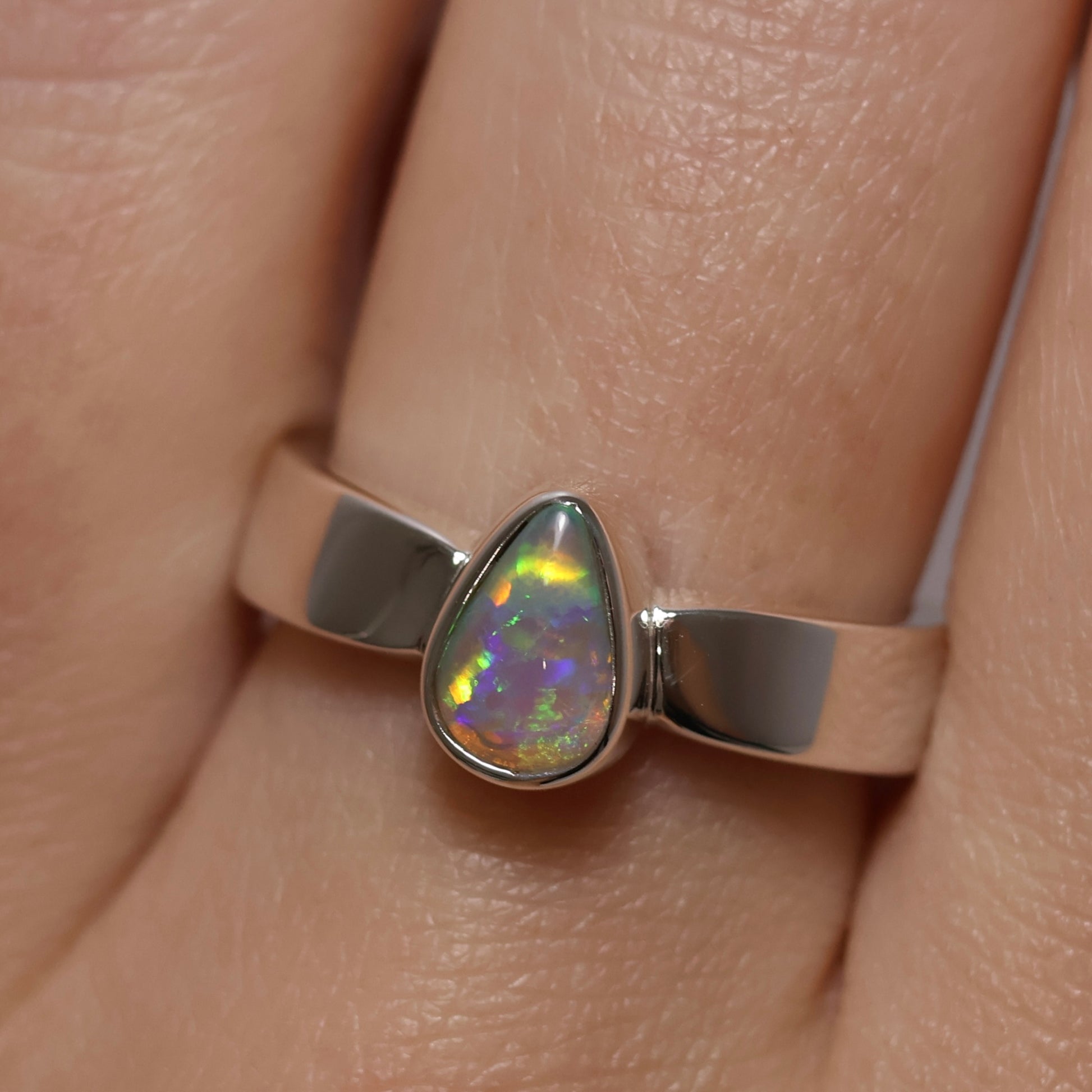 Crystal Opal Ring - Sterling Silver