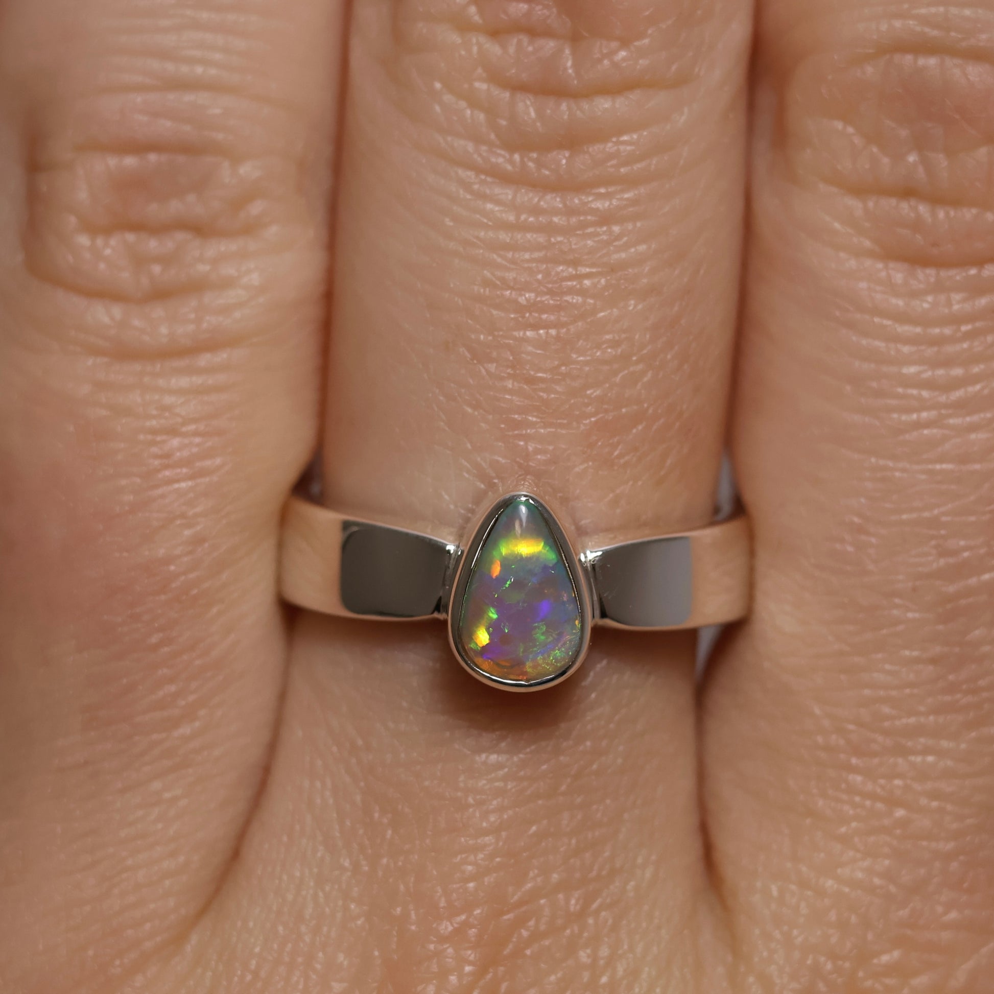 Crystal Opal Ring - Sterling Silver