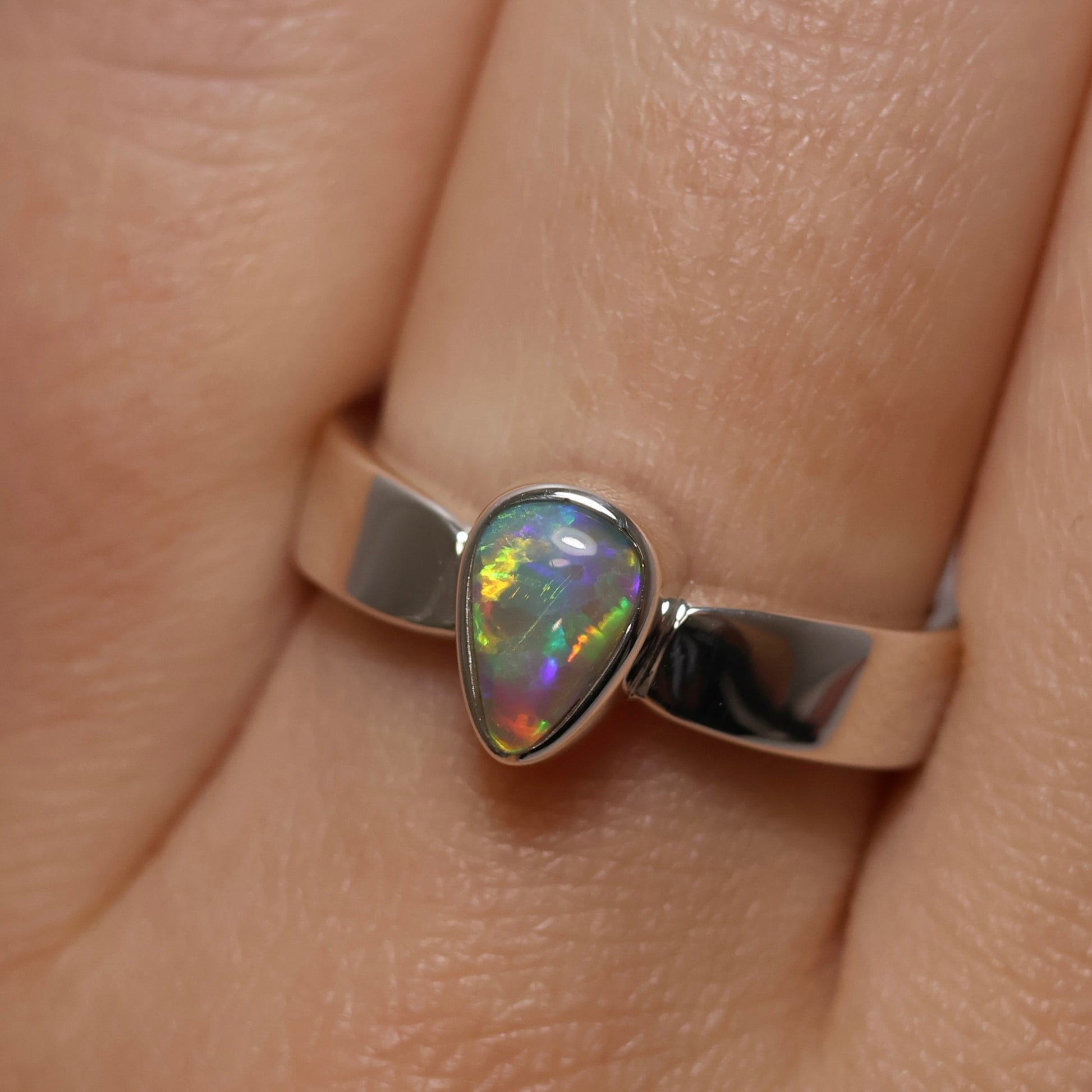 Crystal Opal Ring - Sterling Silver