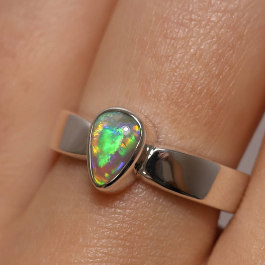 Crystal Opal Ring - Sterling Silver