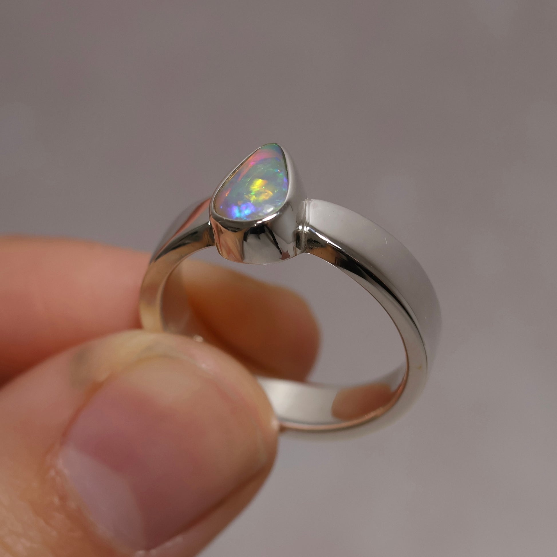 Crystal Opal Ring - Sterling Silver