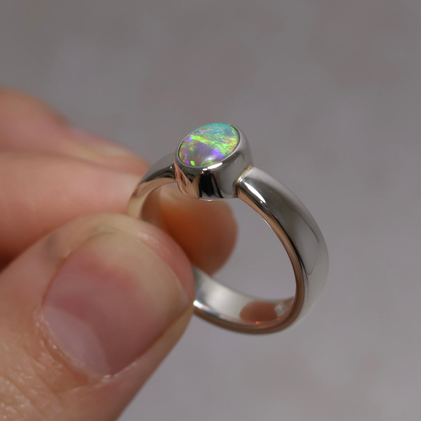 Crystal Opal Ring - Sterling Silver