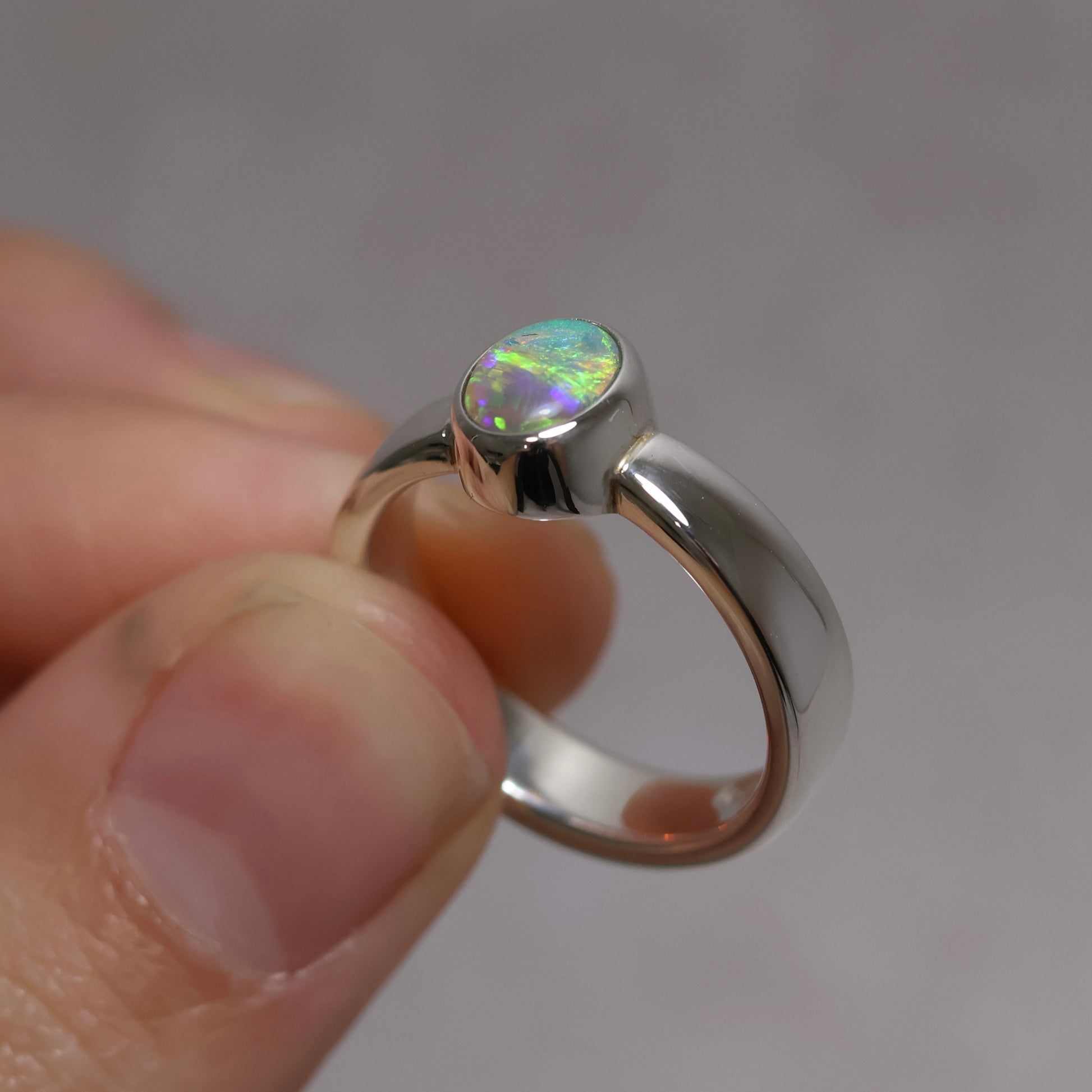 Crystal Opal Ring - Sterling Silver