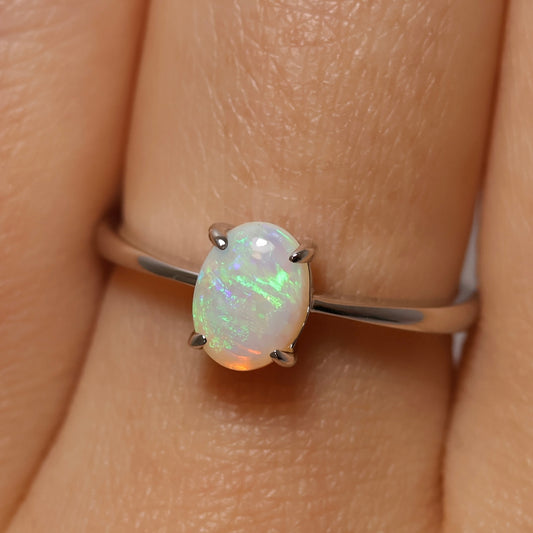 Crystal Opal Ring - Sterling Silver