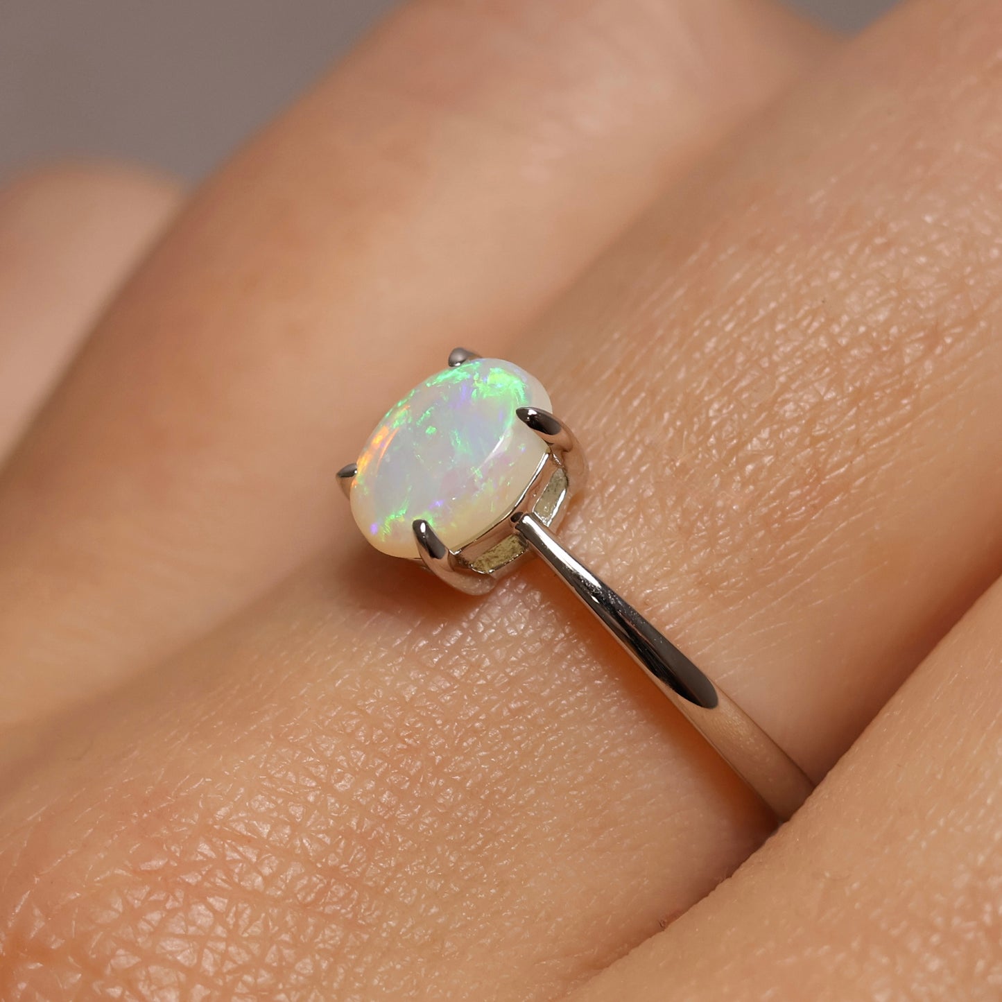 Crystal Opal Ring - Sterling Silver