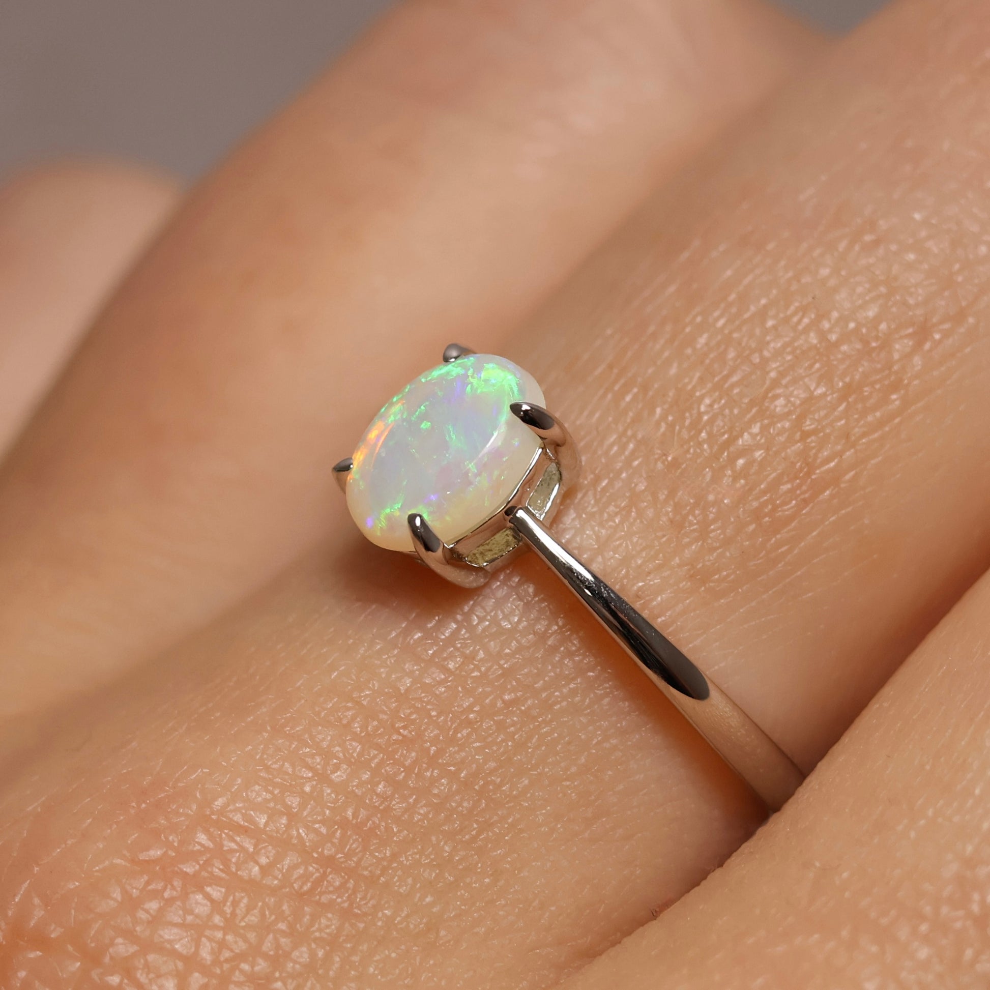 Crystal Opal Ring - Sterling Silver