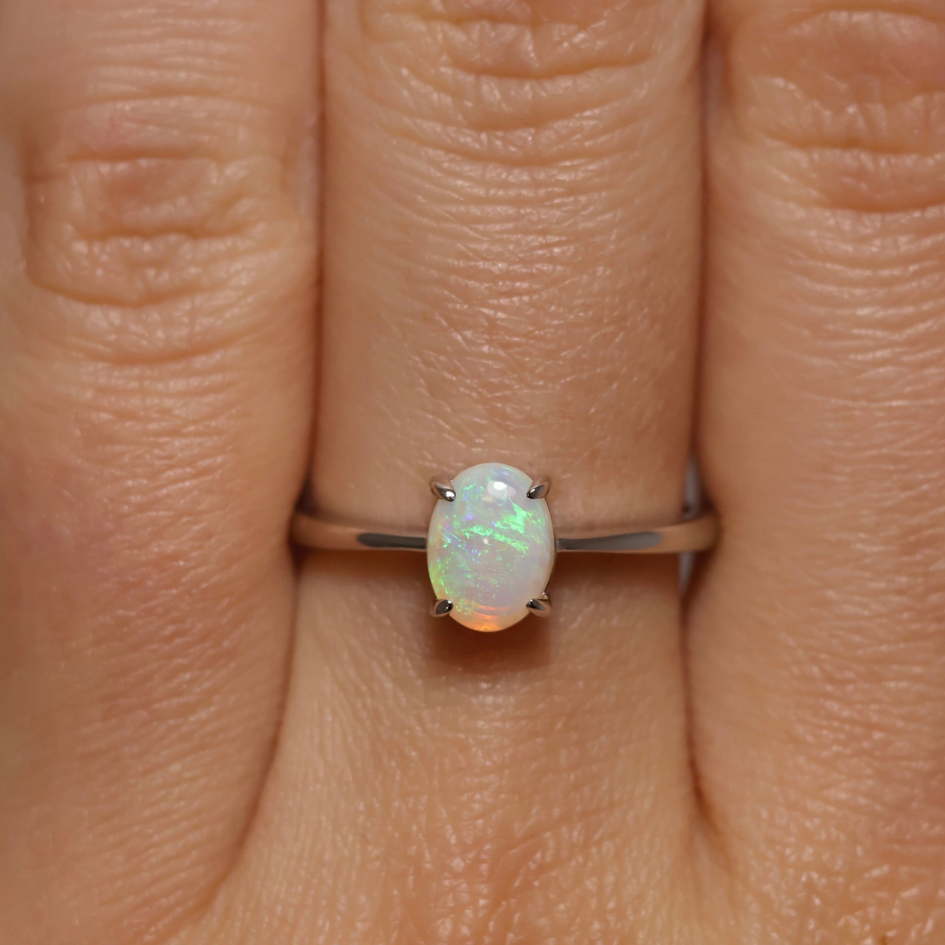 Crystal Opal Ring - Sterling Silver