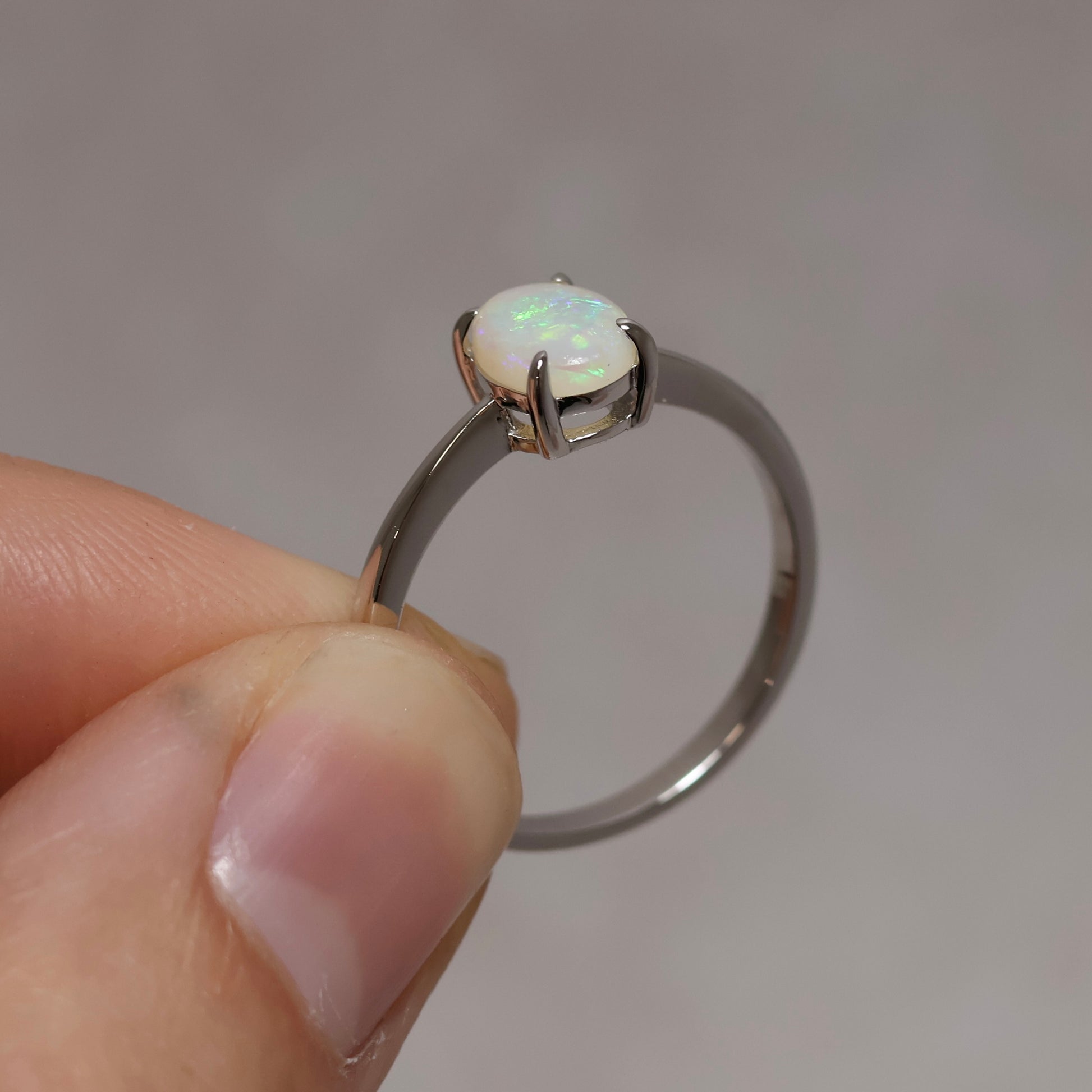 Crystal Opal Ring - Sterling Silver