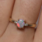 Semi-Black Opal Ring With Diamonds - 14K Yellow Gold