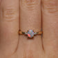 Semi-Black Opal Ring With Diamonds - 14K Yellow Gold