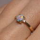 Semi-Black Opal Ring With Diamonds - 14K Yellow Gold