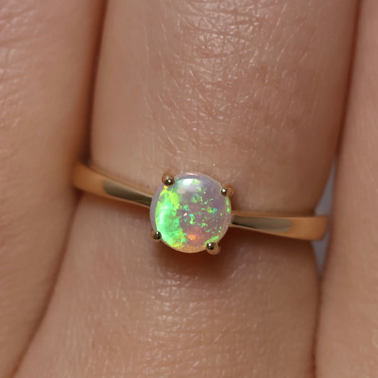 Crystal Opal ring - 14K Yellow Gold