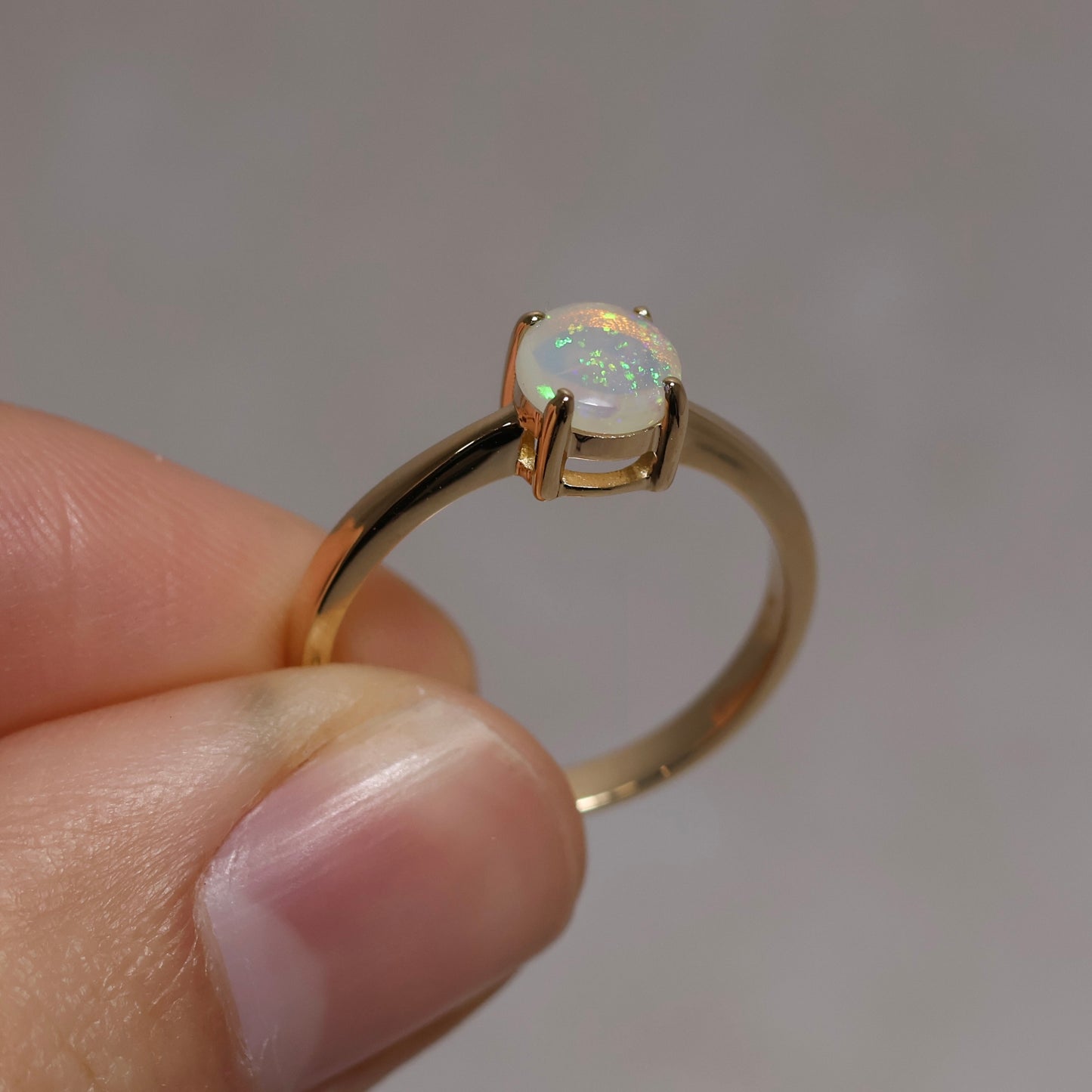 Crystal Opal ring - 14K Yellow Gold