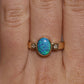 Black Opal Ring With Diamonds - 14K Yellow Gold