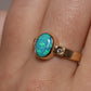Black Opal Ring With Diamonds - 14K Yellow Gold