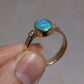 Black Opal Ring With Diamonds - 14K Yellow Gold