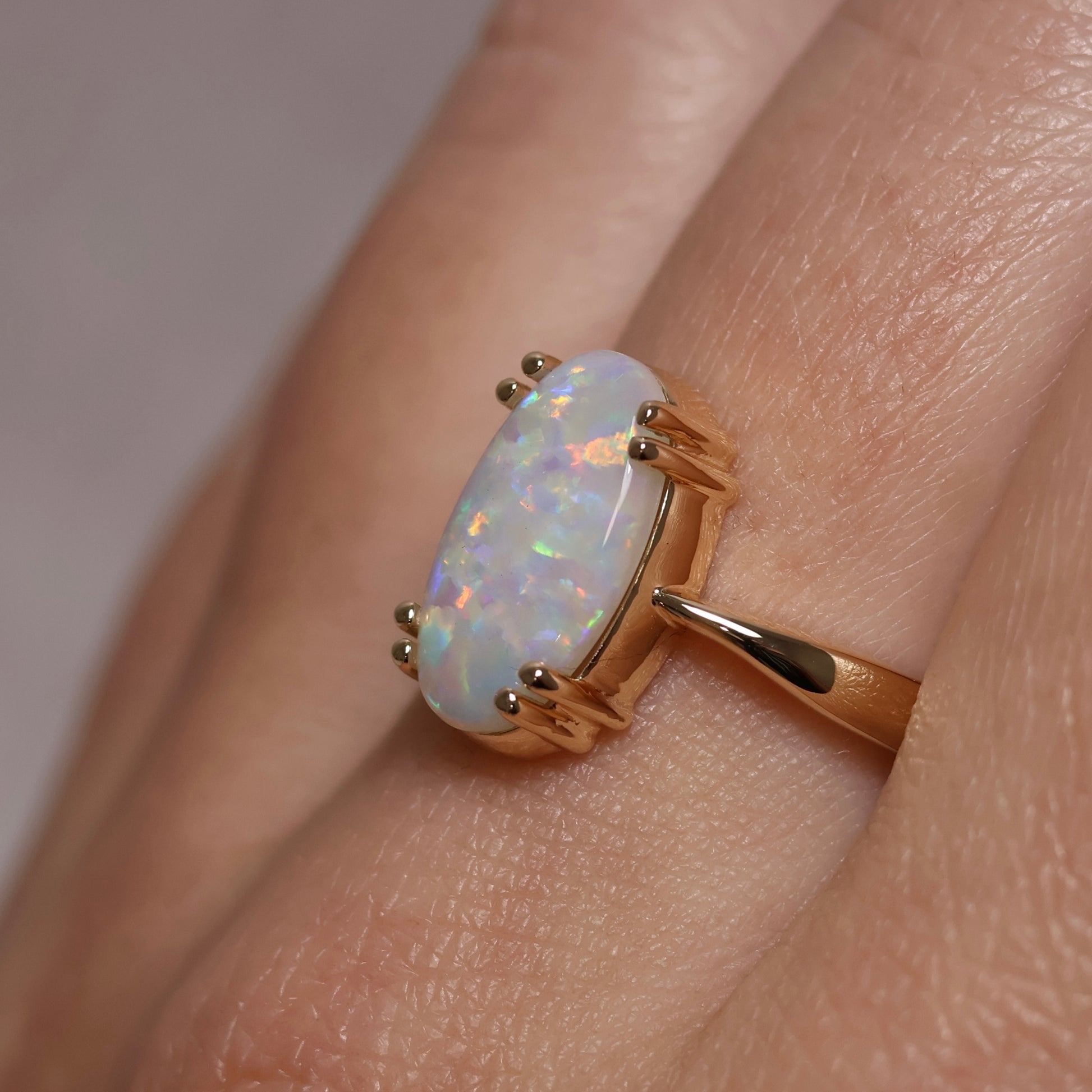Crystal Opal Ring - 14K Yellow Gold