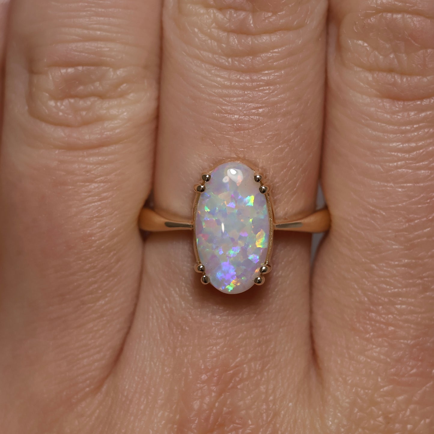 Crystal Opal Ring - 14K Yellow Gold
