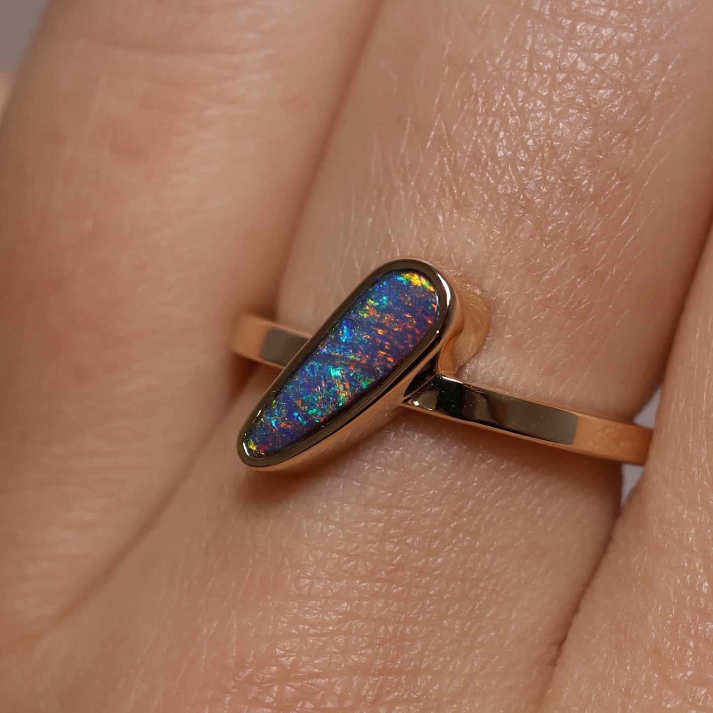 Boulder Opal Ring - 9K Yellow Gold 