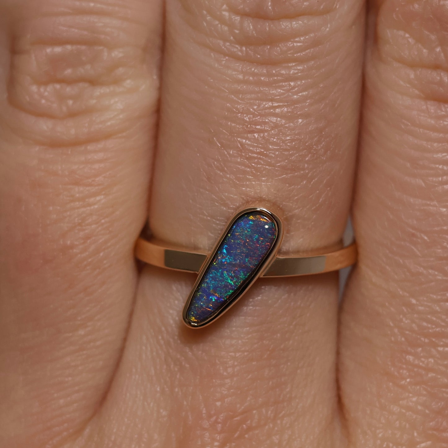 Boulder Opal Ring - 9K Yellow Gold 