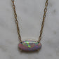 Semi Black Opal Pendant - 9K Yellow Gold.