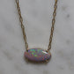 Semi Black Opal Pendant - 9K Yellow Gold