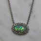 Crystal Opal Pendant with Diamonds - 18K White Gold