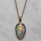 Semi Black Opal Pendant - 14K Yellow Gold