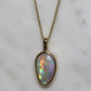 Semi Black Opal Pendant - 14K Yellow Gold