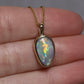 Semi Black Opal Pendant - 14K Yellow Gold