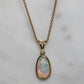 Crystal Opal Pendant With Diamond - 18K Yellow Gold