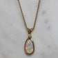 Crystal Opal Pendant With Diamond - 18K Yellow Gold