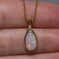 Crystal Opal Pendant With Diamond - 18K Yellow Gold