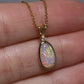 Crystal Opal Pendant With Diamond - 18K Yellow Gold
