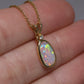 Crystal Opal Pendant With Diamond - 18K Yellow Gold