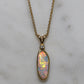 Crystal Opal Pendant With Diamond - 18K Yellow Gold
