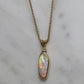 Crystal Opal Pendant With Diamond - 18K Yellow Gold