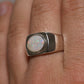 Mens Opal Ring - Sterling Silver