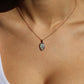 Semi Black Opal Pendant - 14K Yellow Gold