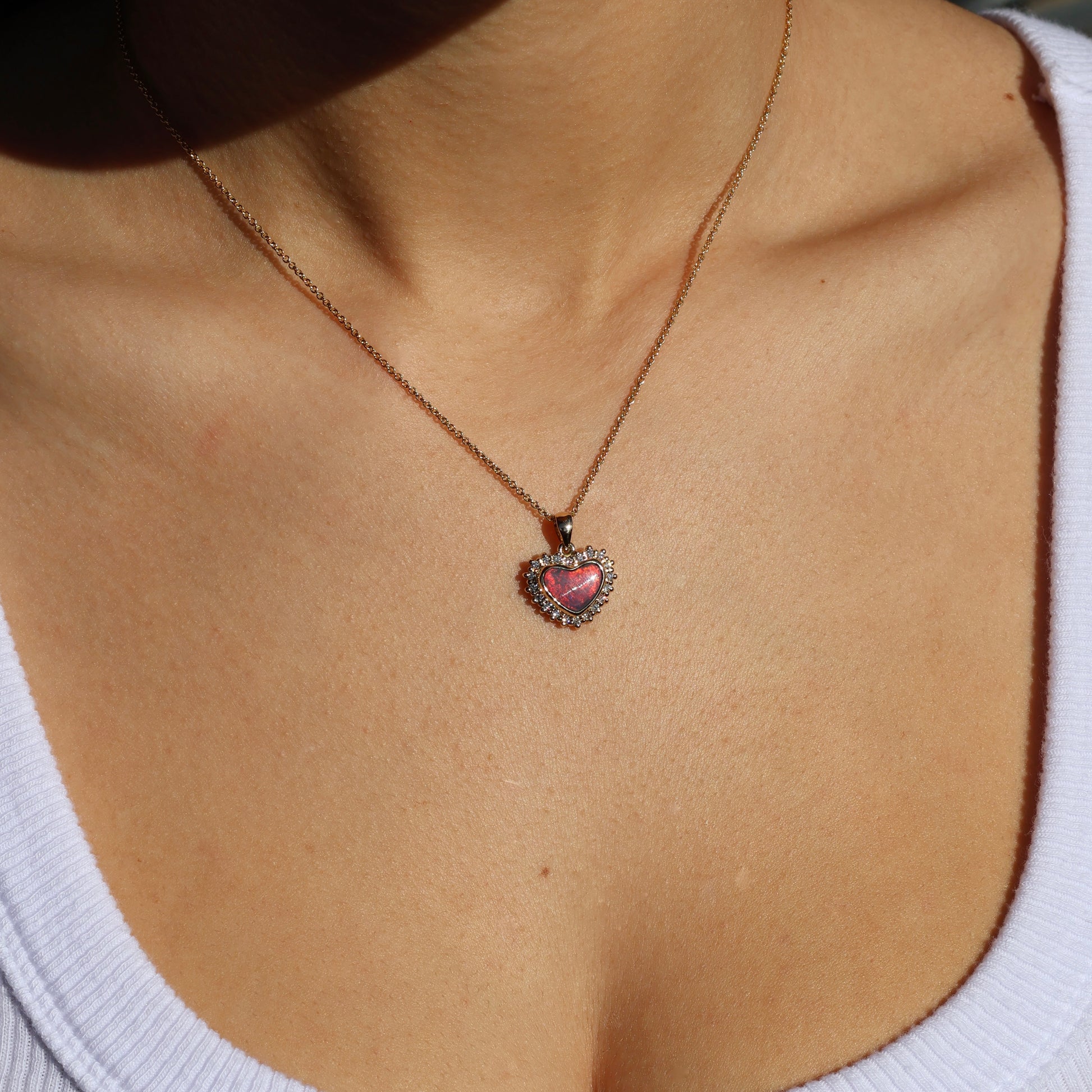 Flashy Black Opal Pendant With Diamonds - 18K Yellow Gold