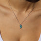 Semi Black Opal Pendant With Diamonds - 18K White Gold