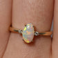 Milky Crystal Opal With Diamonds - 14K Yellow Gold